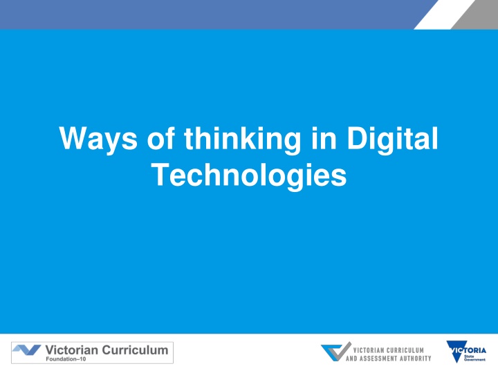 ways of thinking in digital technologies