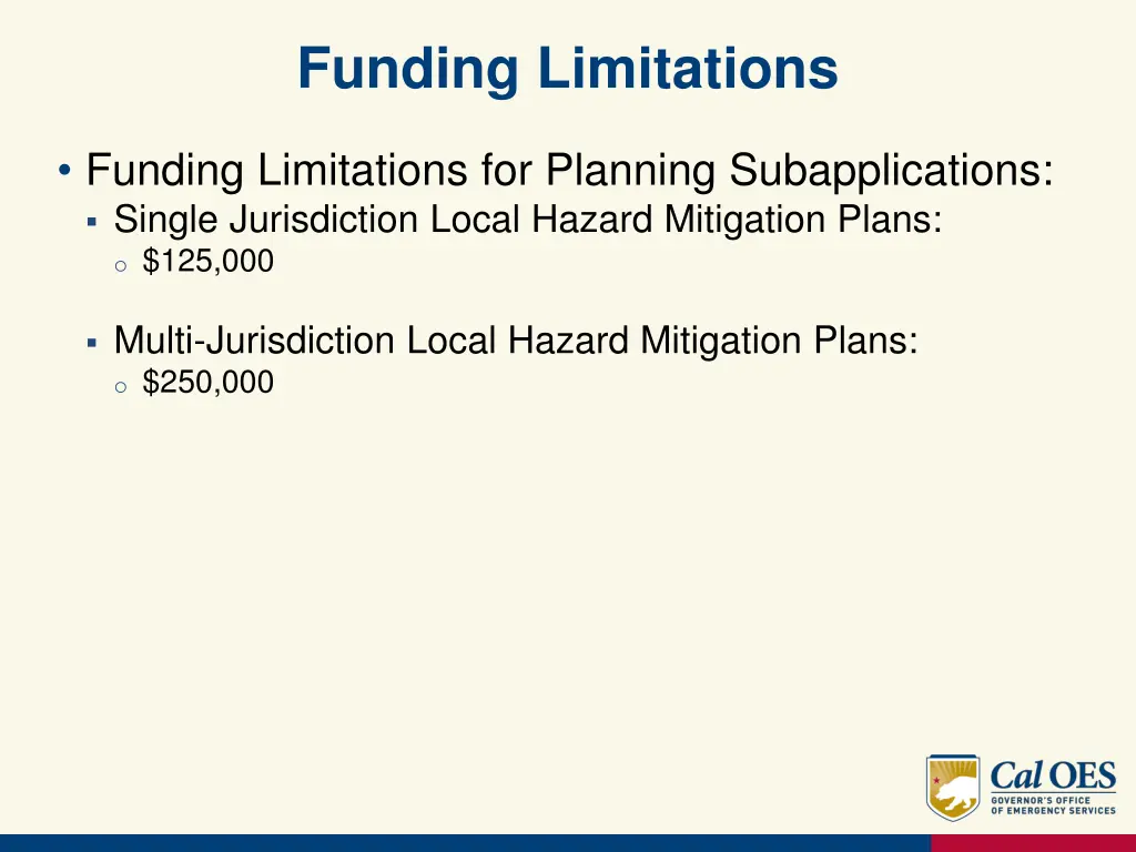 funding limitations