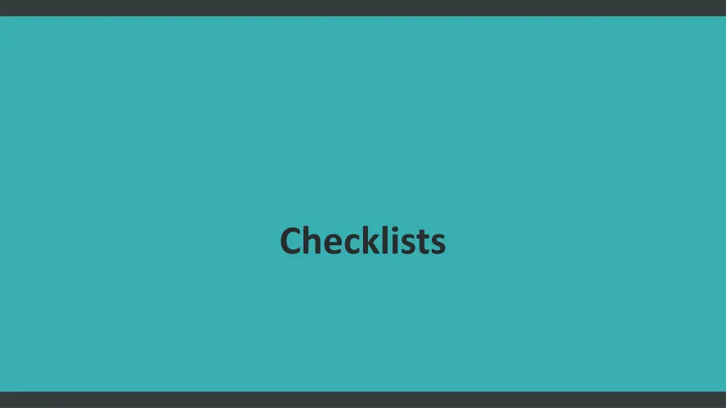 checklists