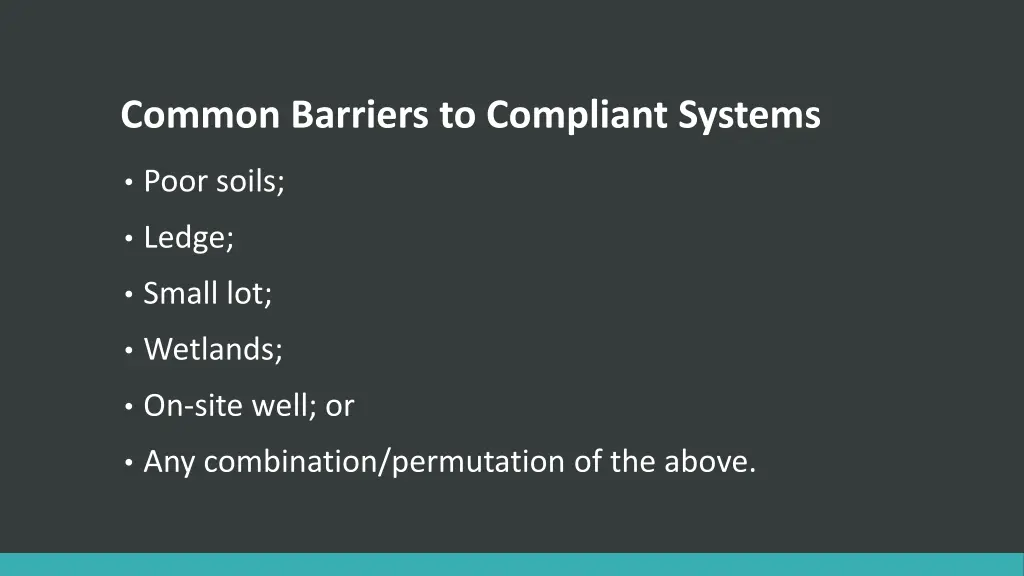 common barriers to compliant systems