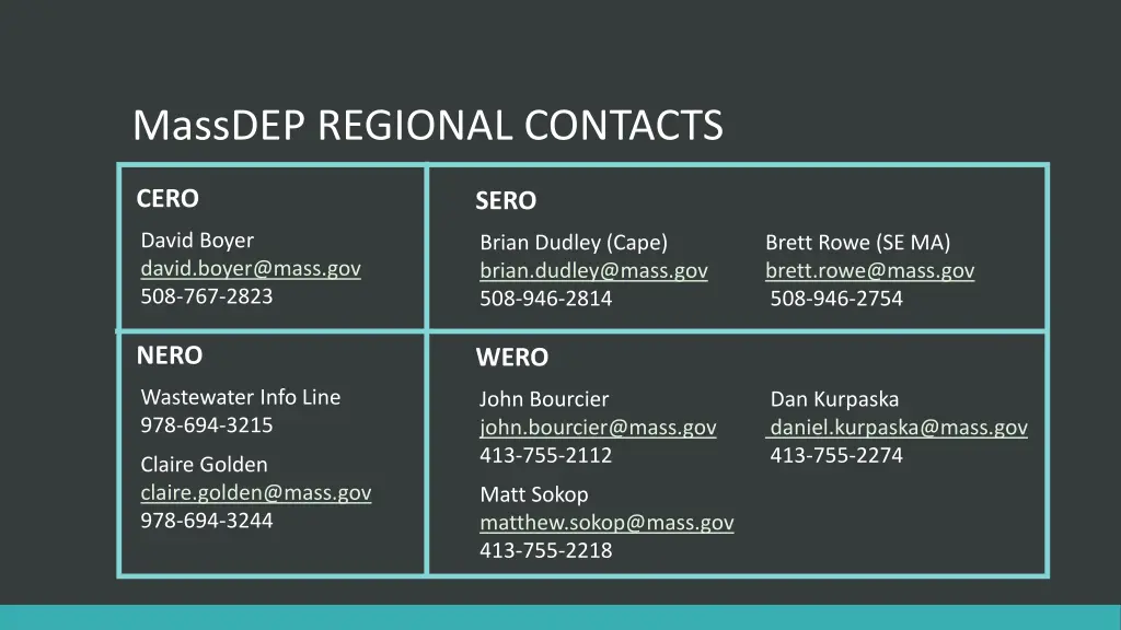 massdep regional contacts