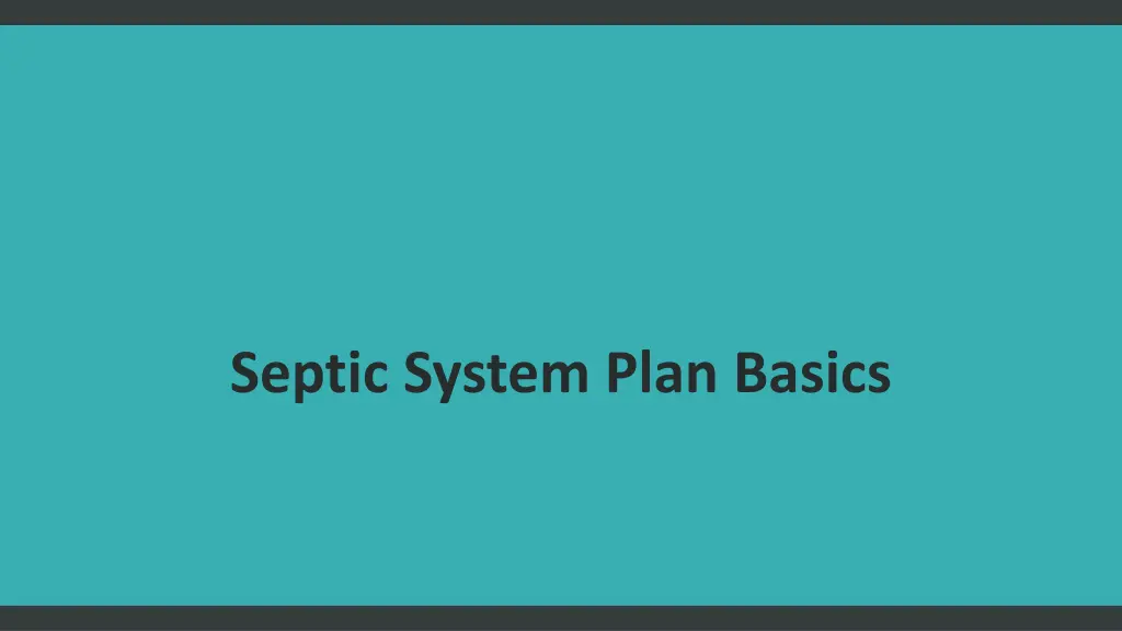 septic system plan basics