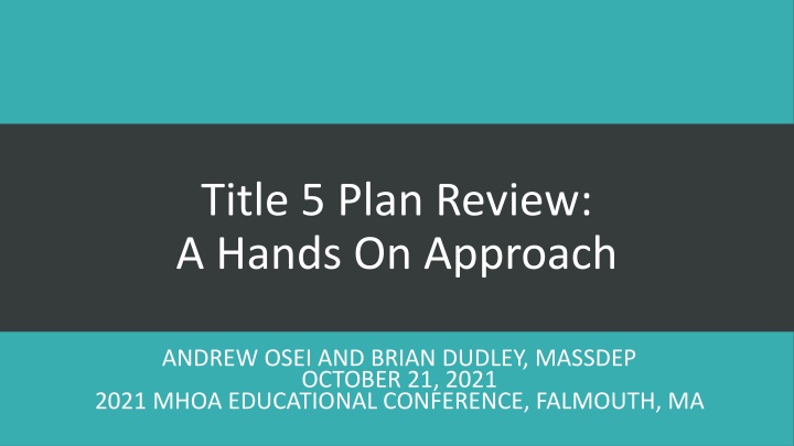 title 5 plan review a hands on approach