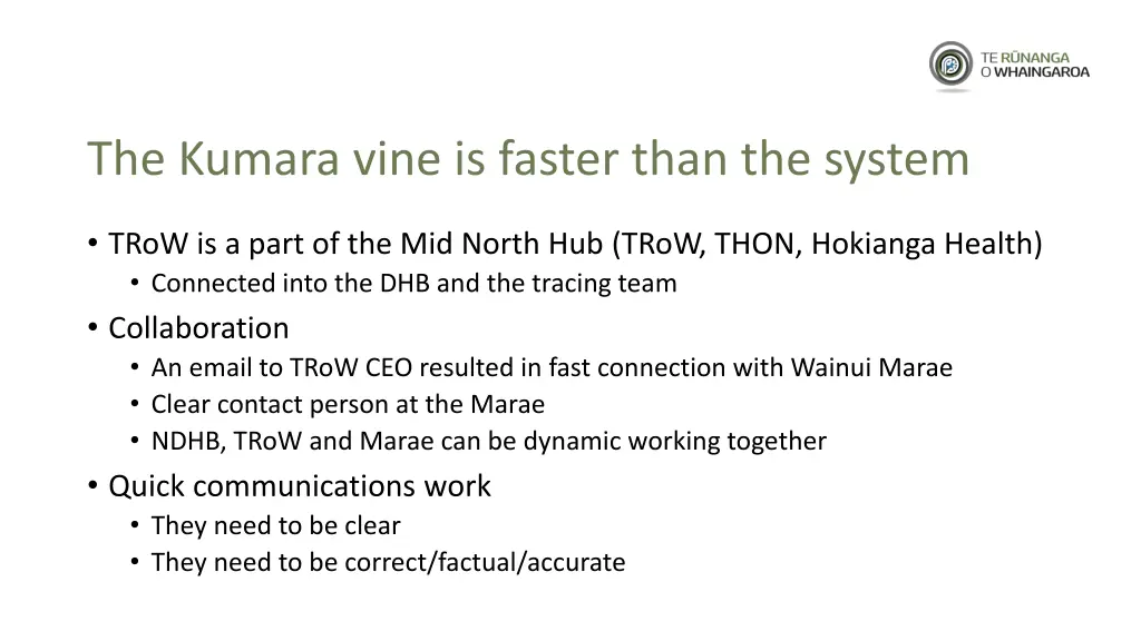 the kumara vine is faster than the system