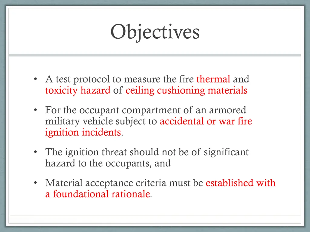 objectives