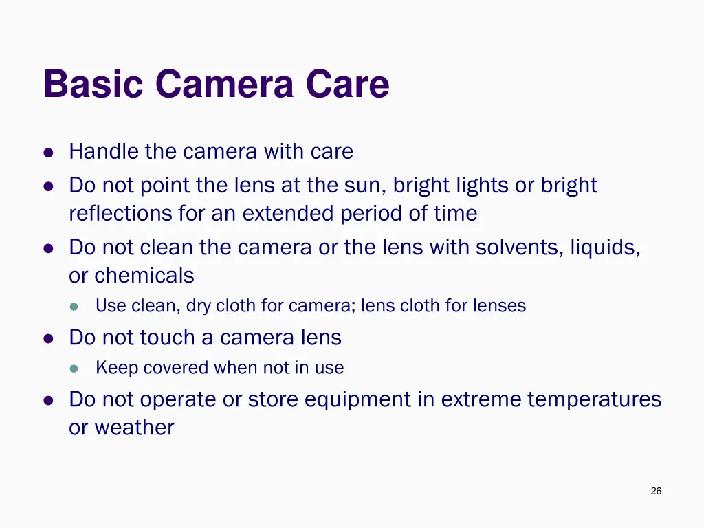 basic camera care