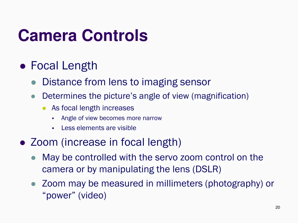 camera controls 7