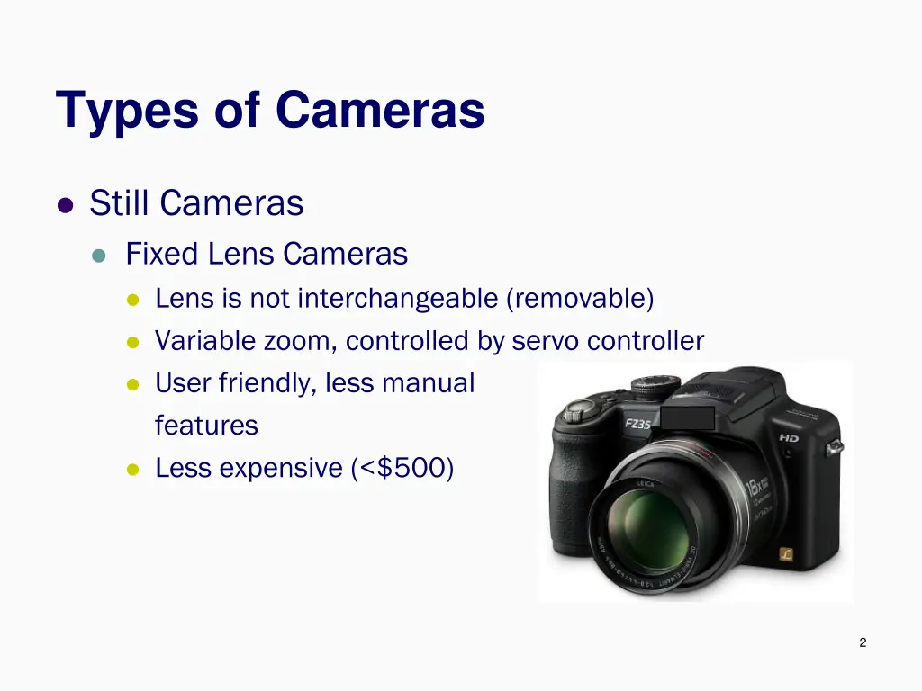 types of cameras