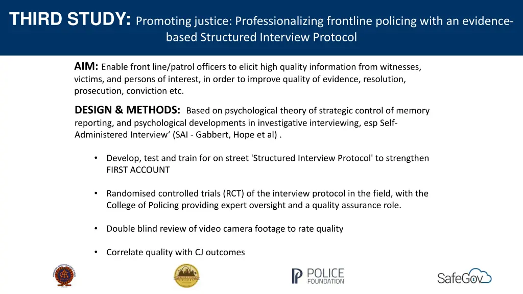 third study promoting justice professionalizing