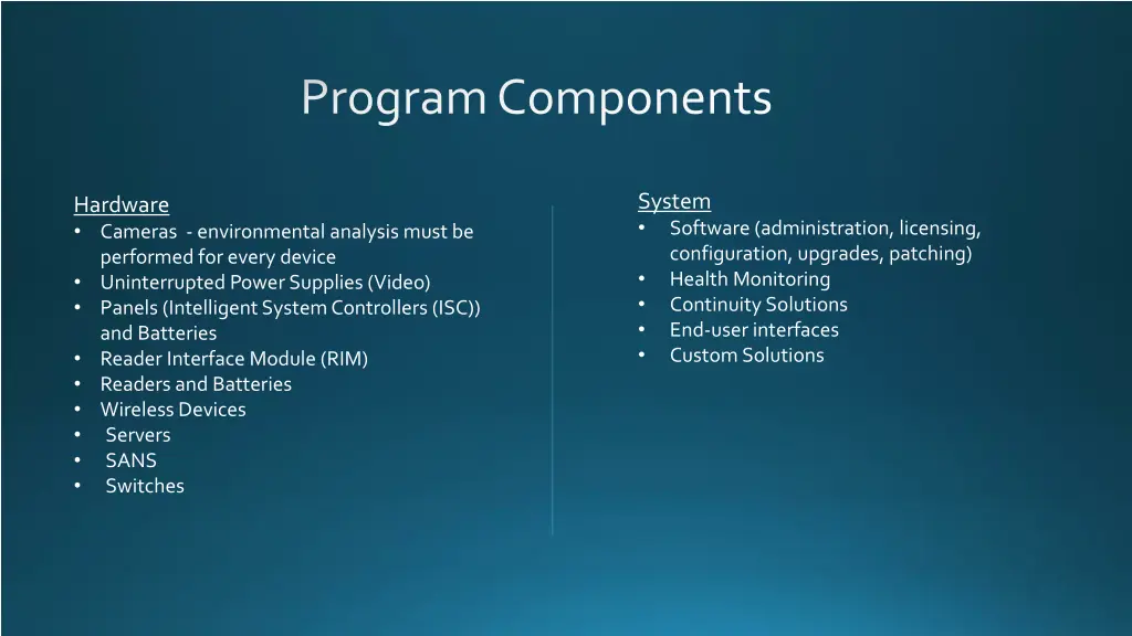 program components