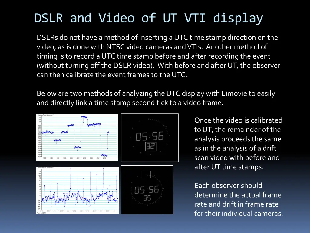 dslr and video of ut vti display