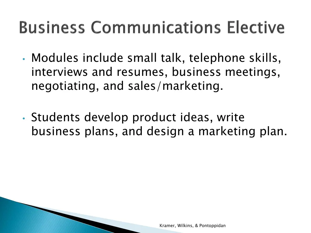 modules include small talk telephone skills