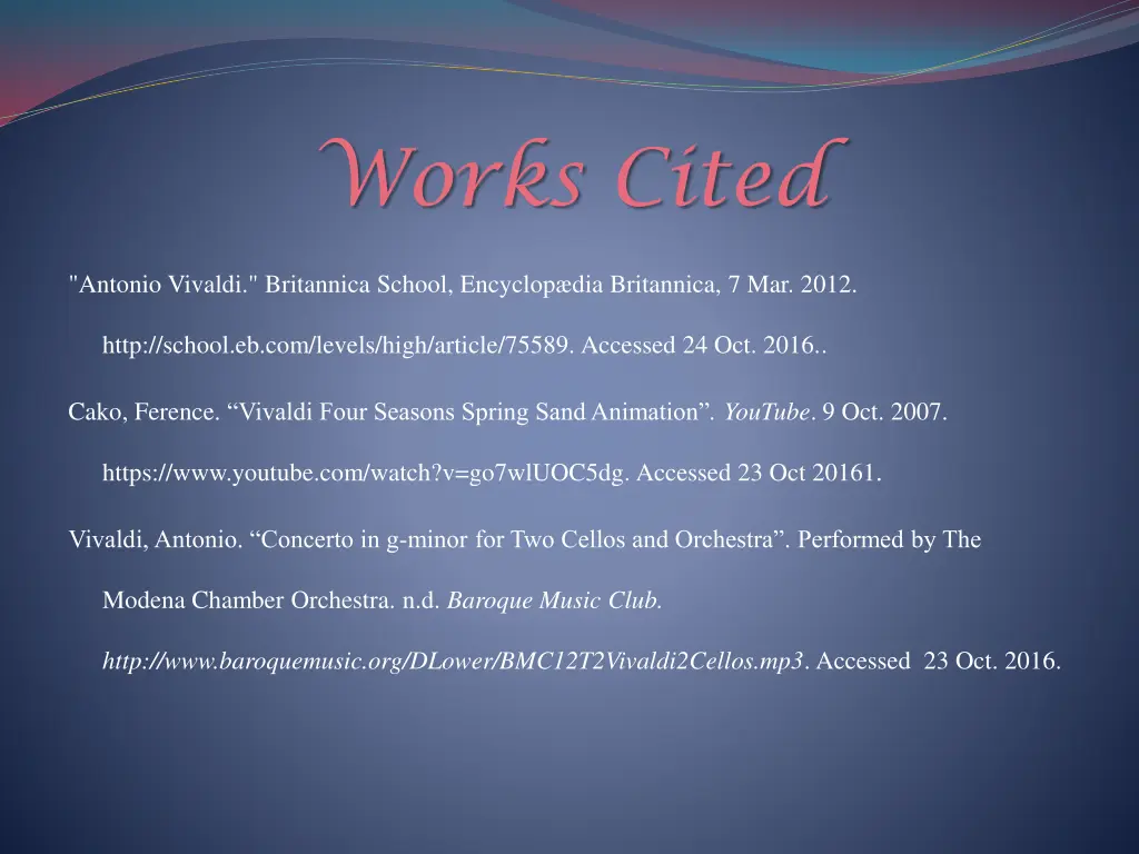 works cited