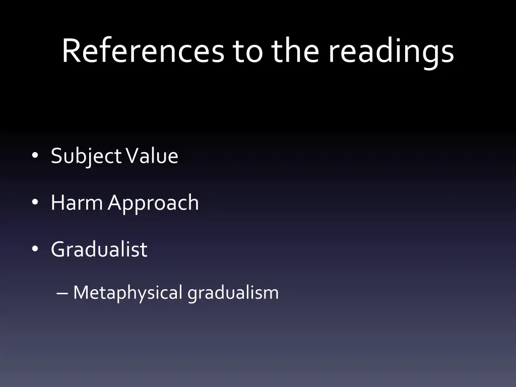 references to the readings