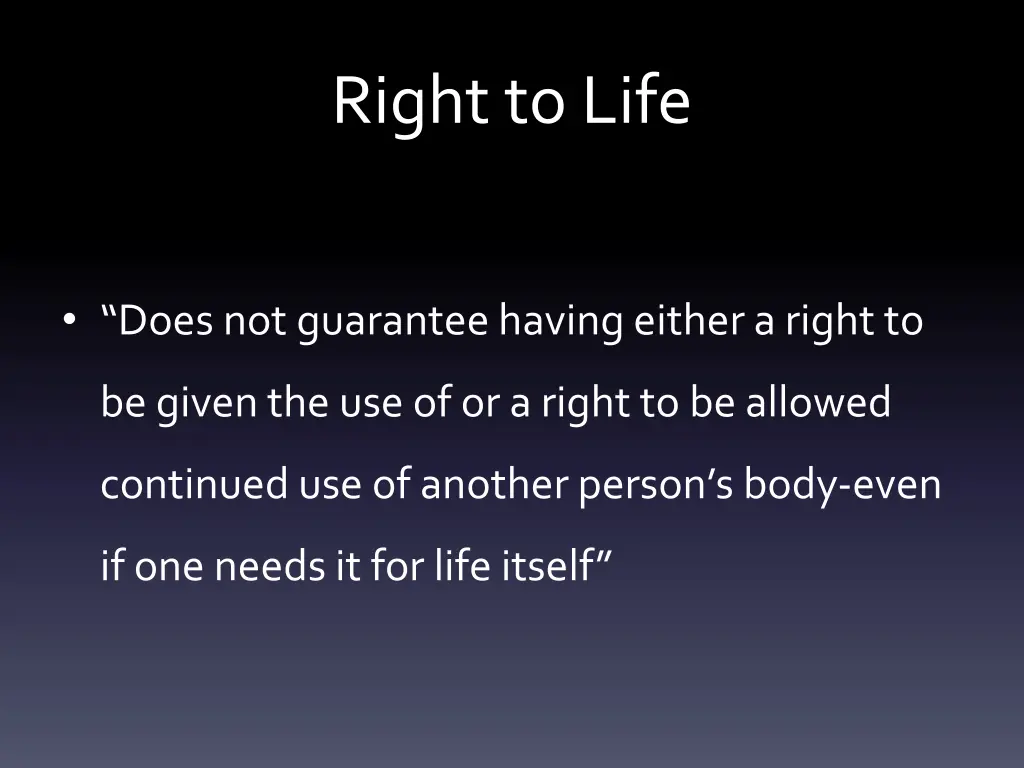 right to life