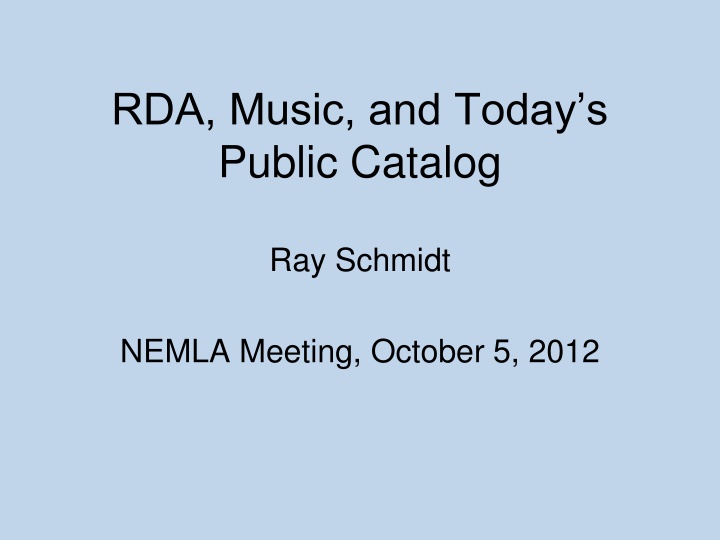 rda music and today s public catalog