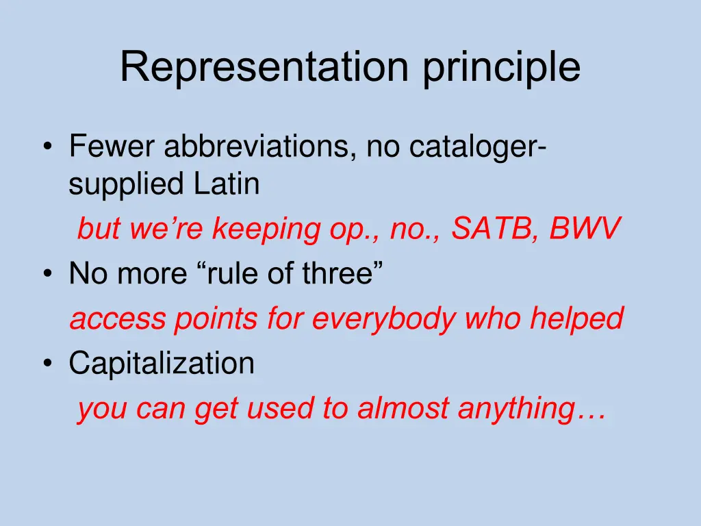 representation principle