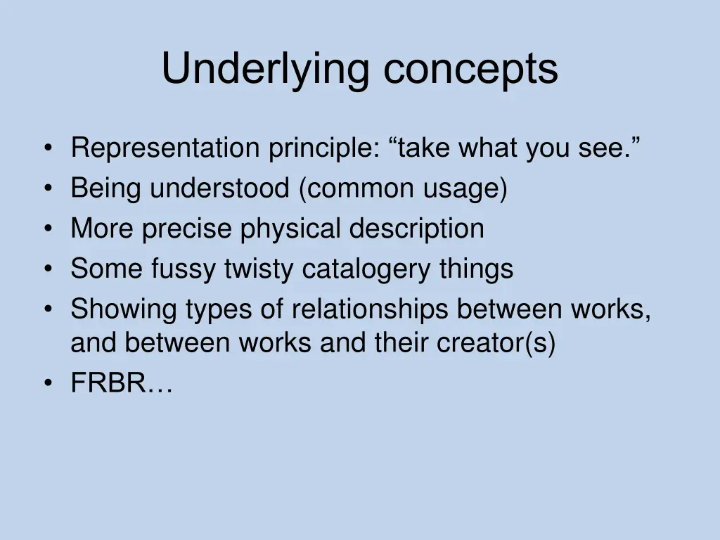 underlying concepts