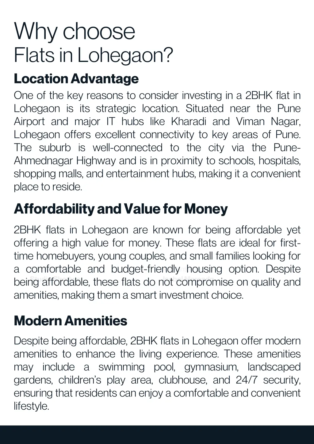 why choose flats in lohegaon location advantage