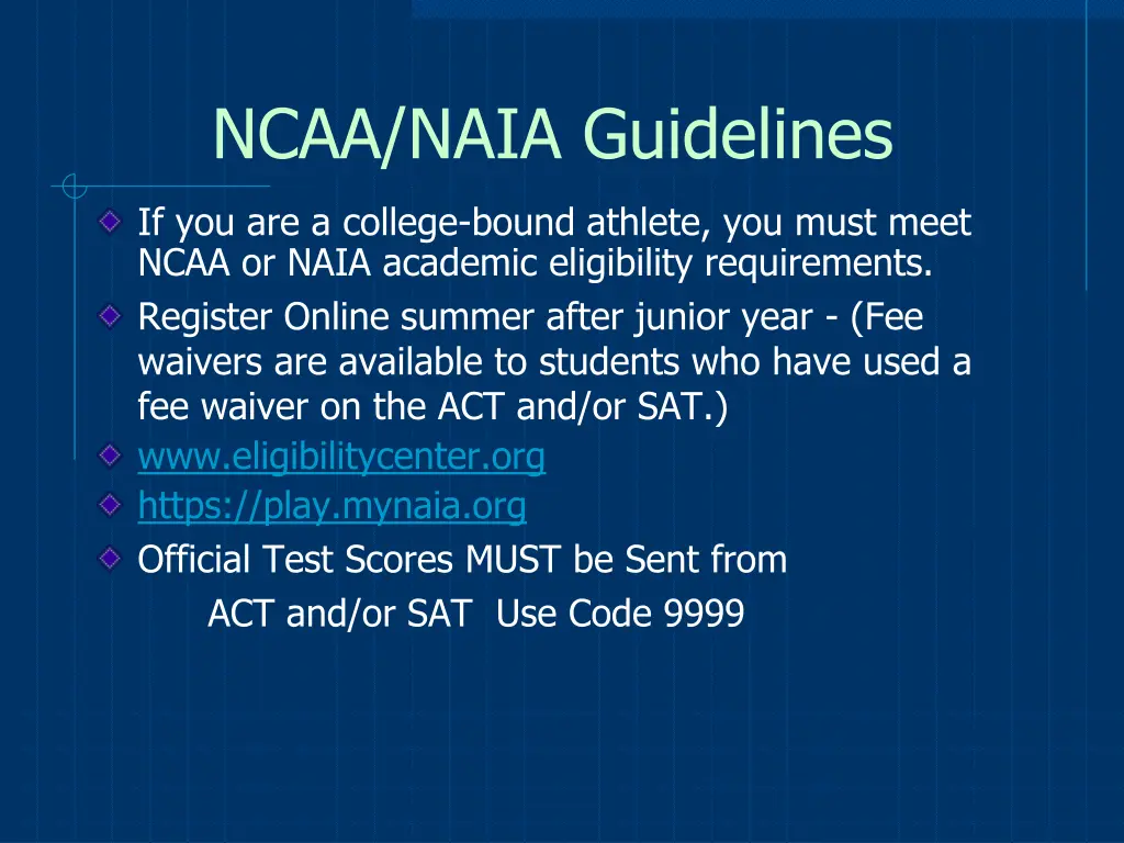 ncaa naia guidelines