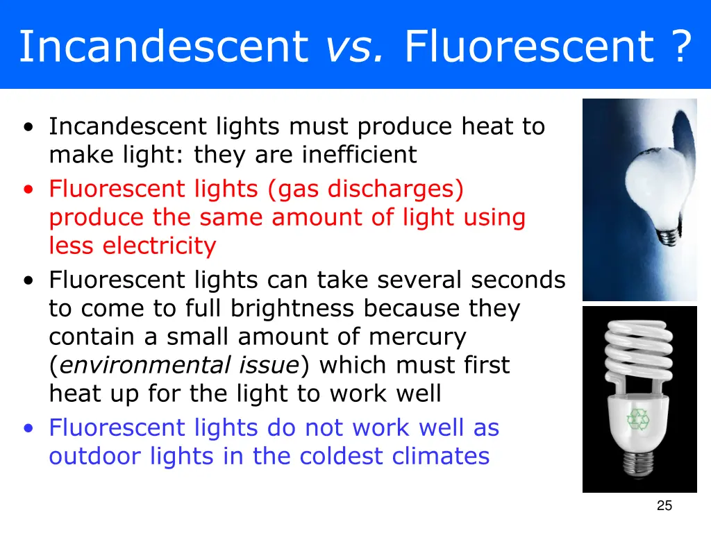 incandescent vs fluorescent