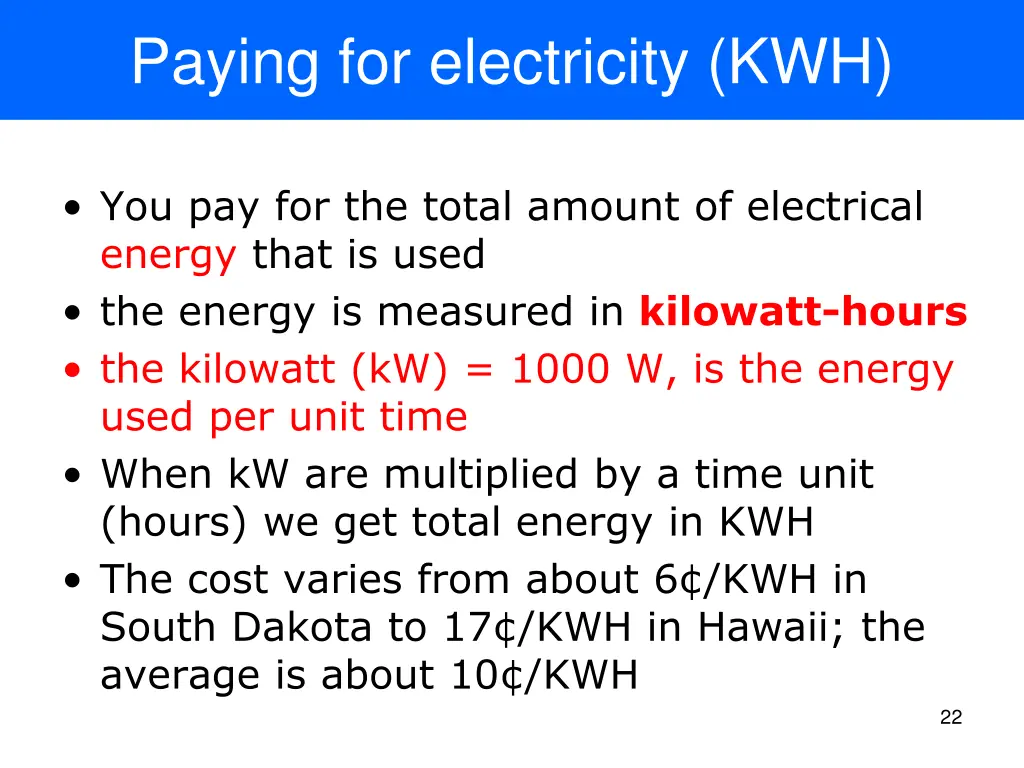 paying for electricity kwh