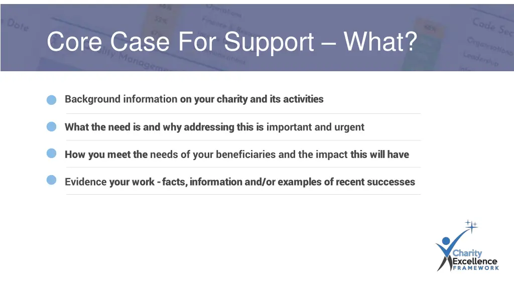 core case for support what