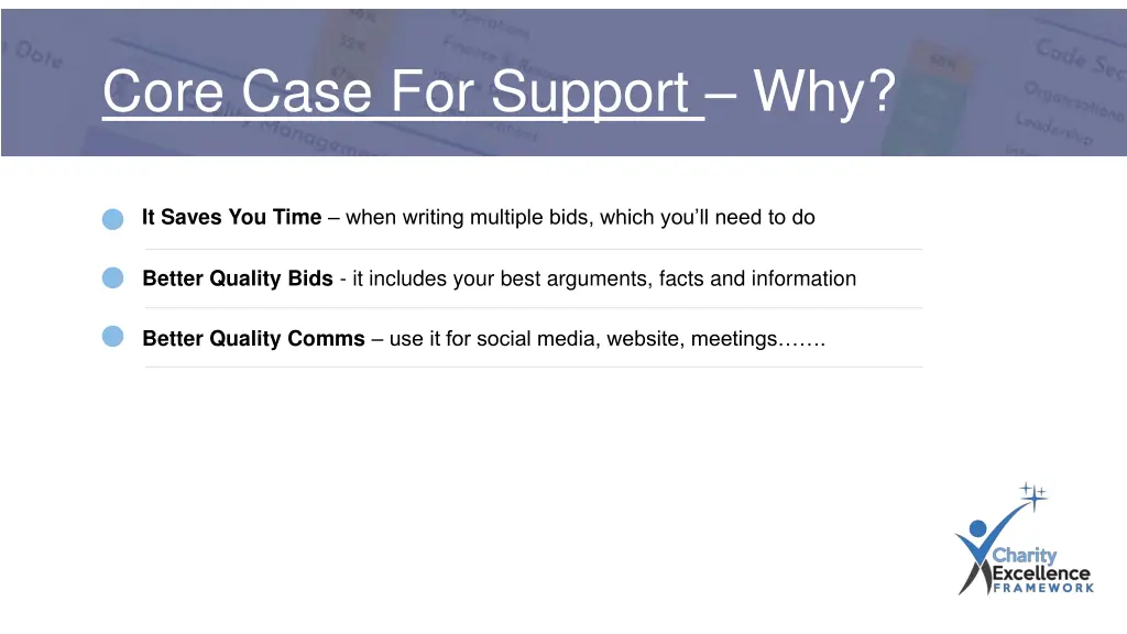 core case for support why