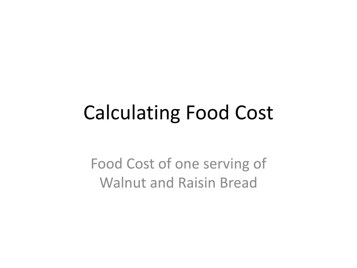 calculating food cost