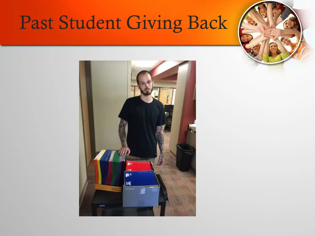 past student giving back