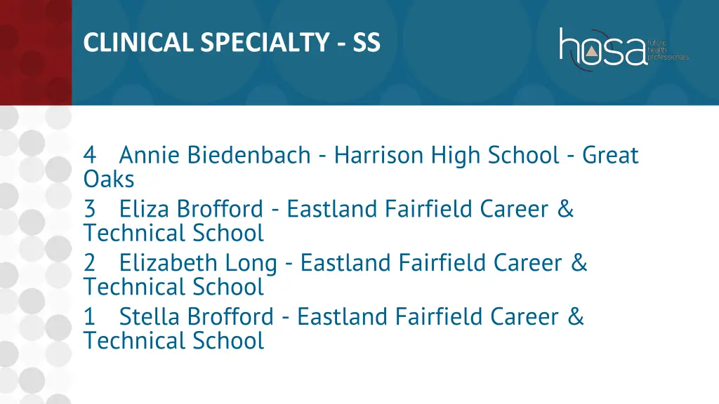 clinical specialty ss