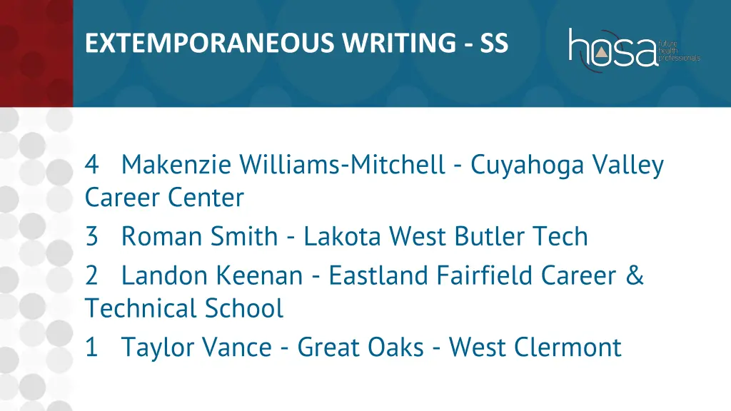 extemporaneous writing ss