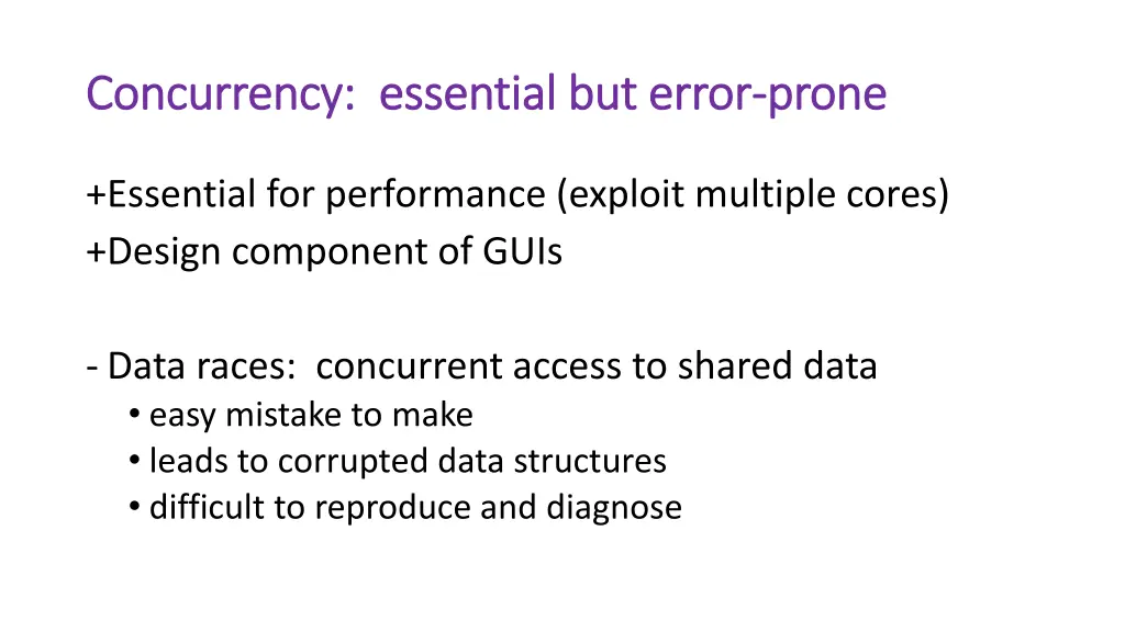 concurrency essential but error concurrency