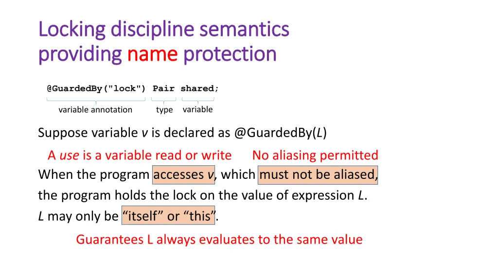 l locking ocking discipline discipline semantics 1