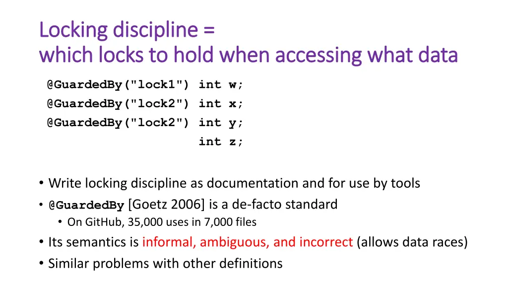 locking discipline locking discipline which locks