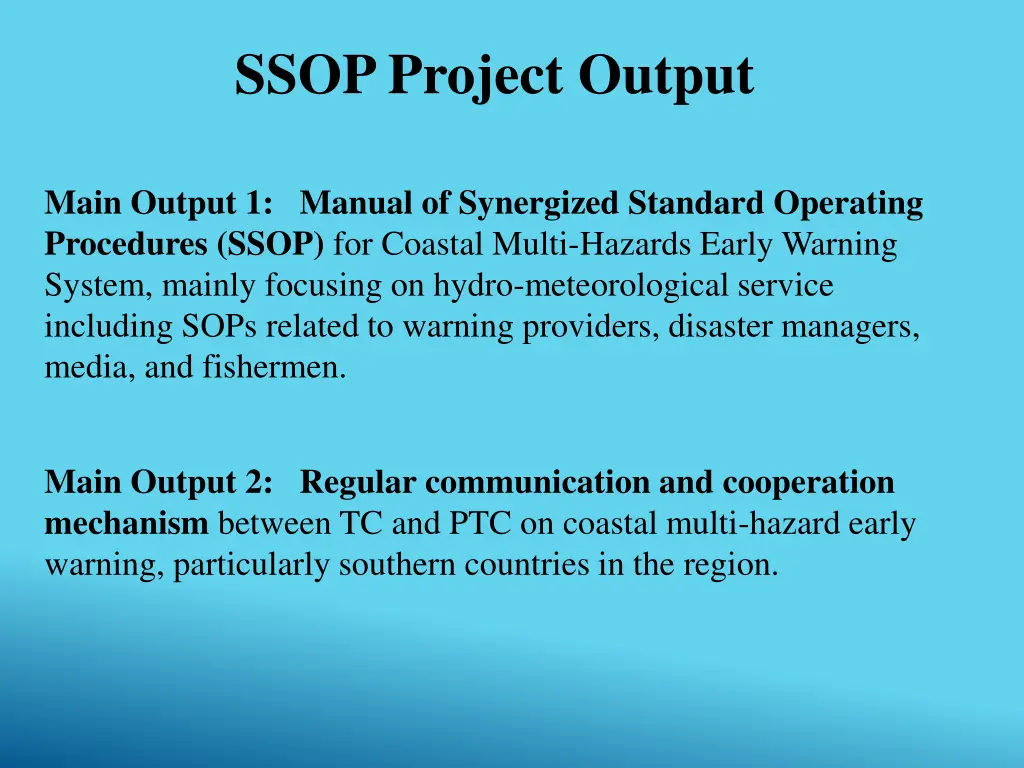 ssop project output