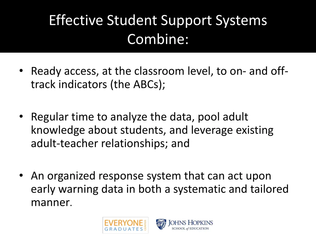 effective student support systems combine