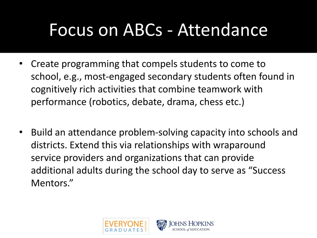 focus on abcs attendance