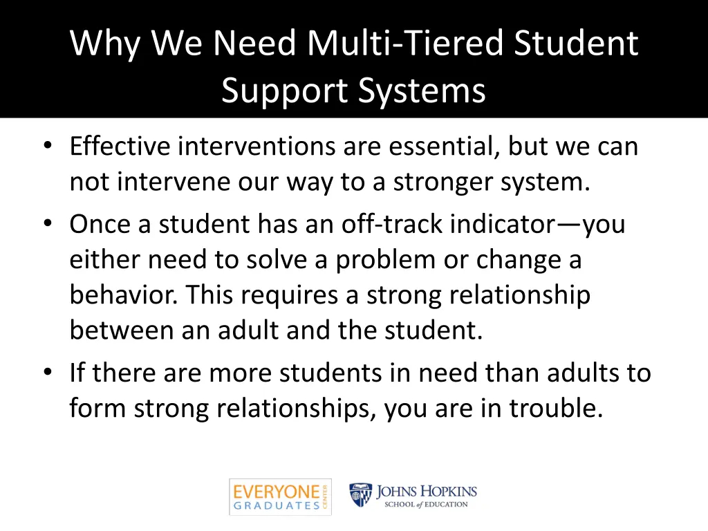 why we need multi tiered student support systems