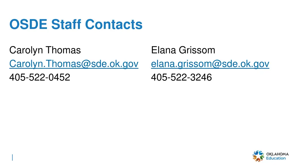 osde staff contacts