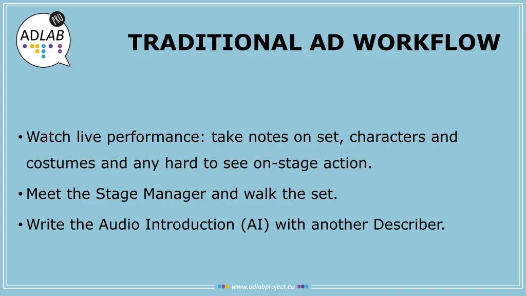 traditional ad workflow