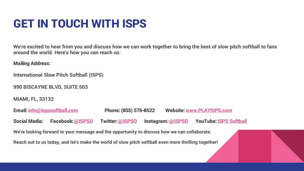 get in touch with isps