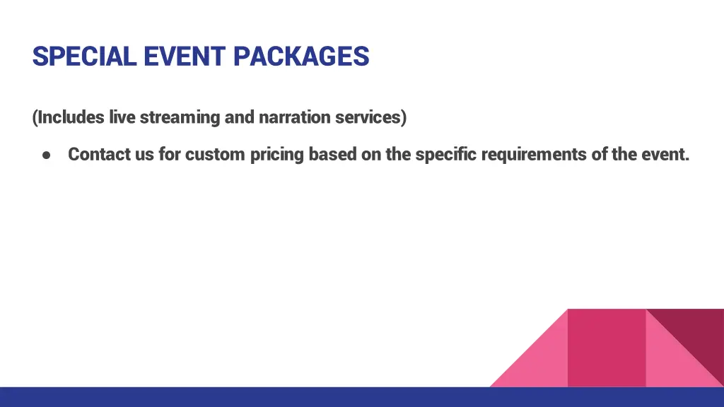 special event packages