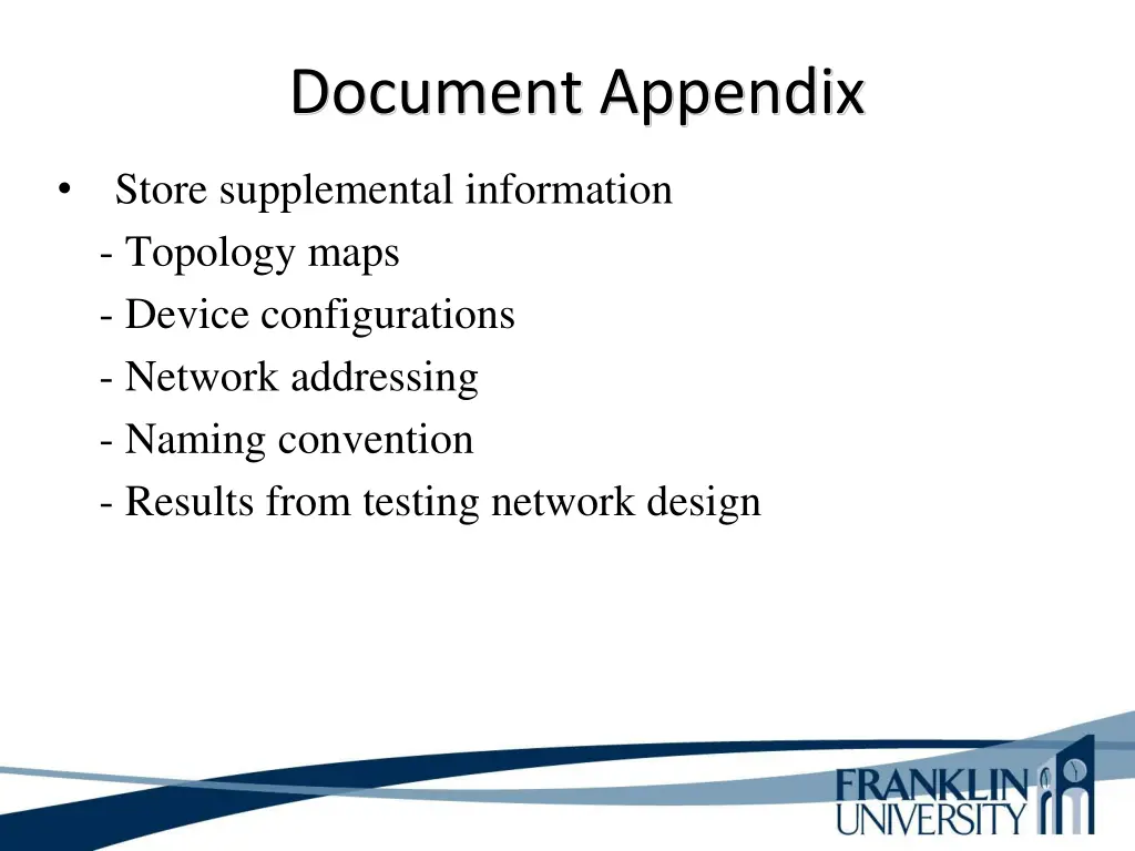 document appendix