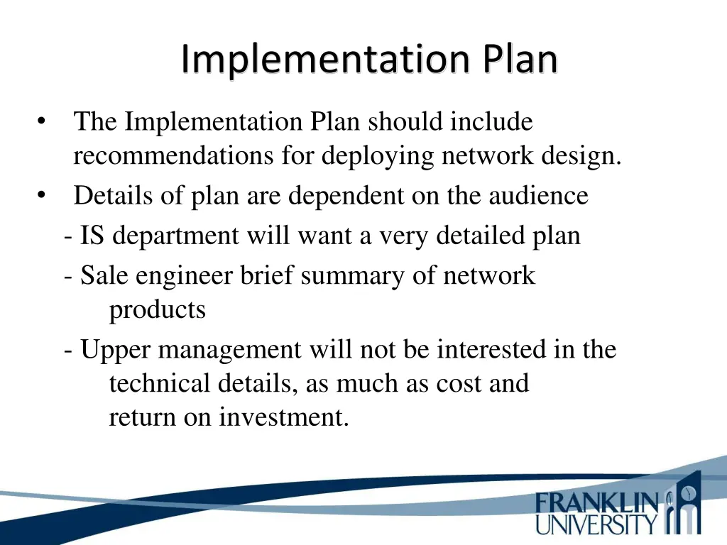 implementation plan