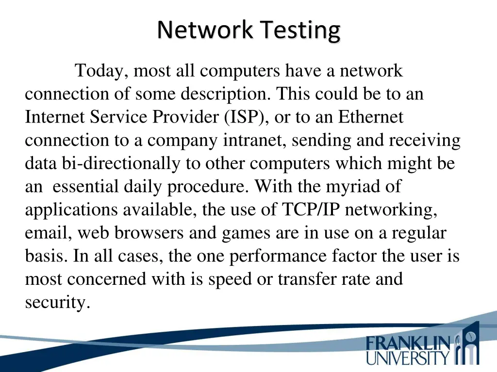 network testing 1