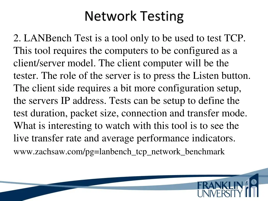 network testing 10