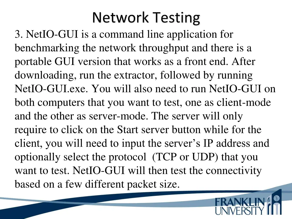 network testing 12