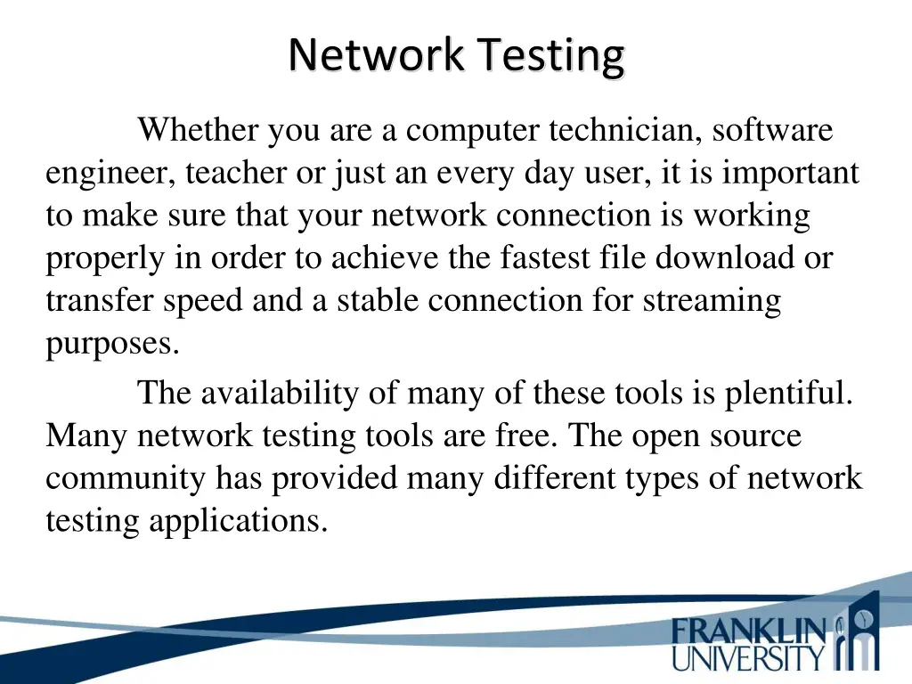 network testing 3