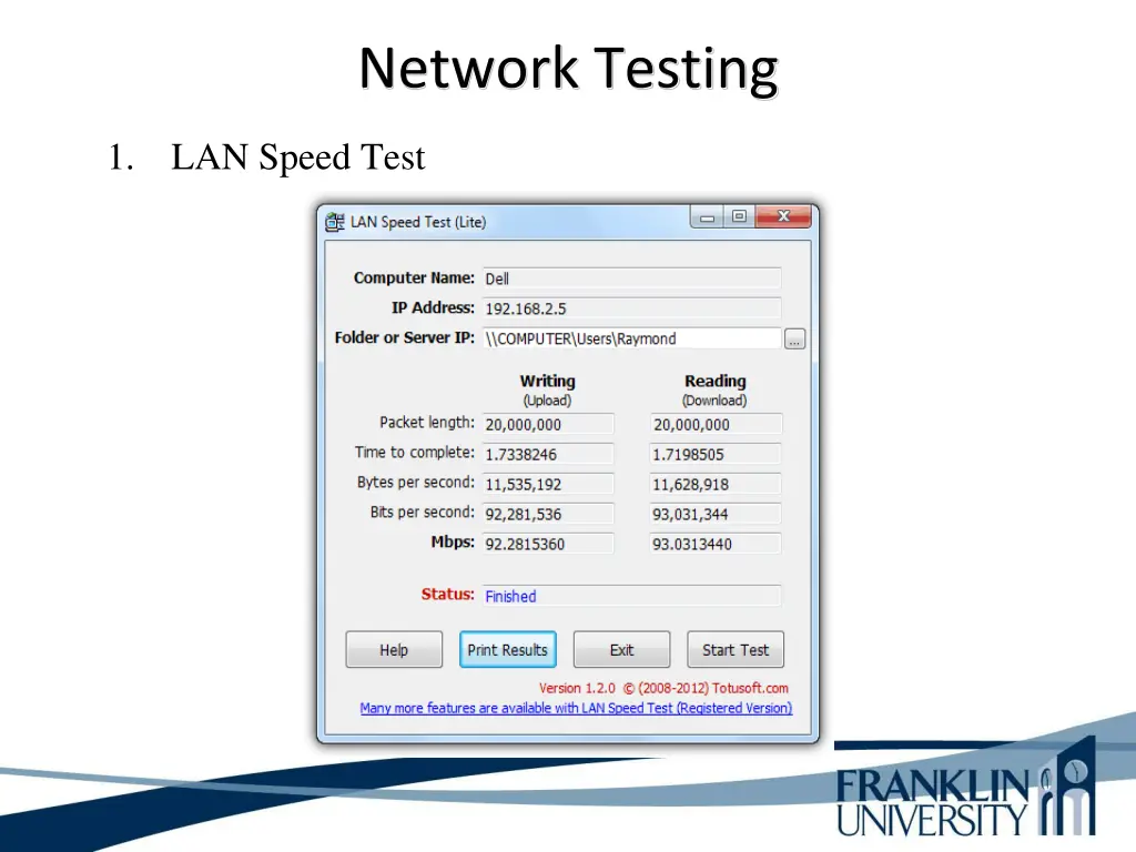 network testing 7